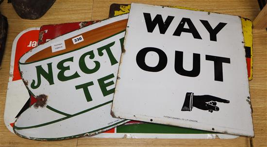 Five various enamel signs